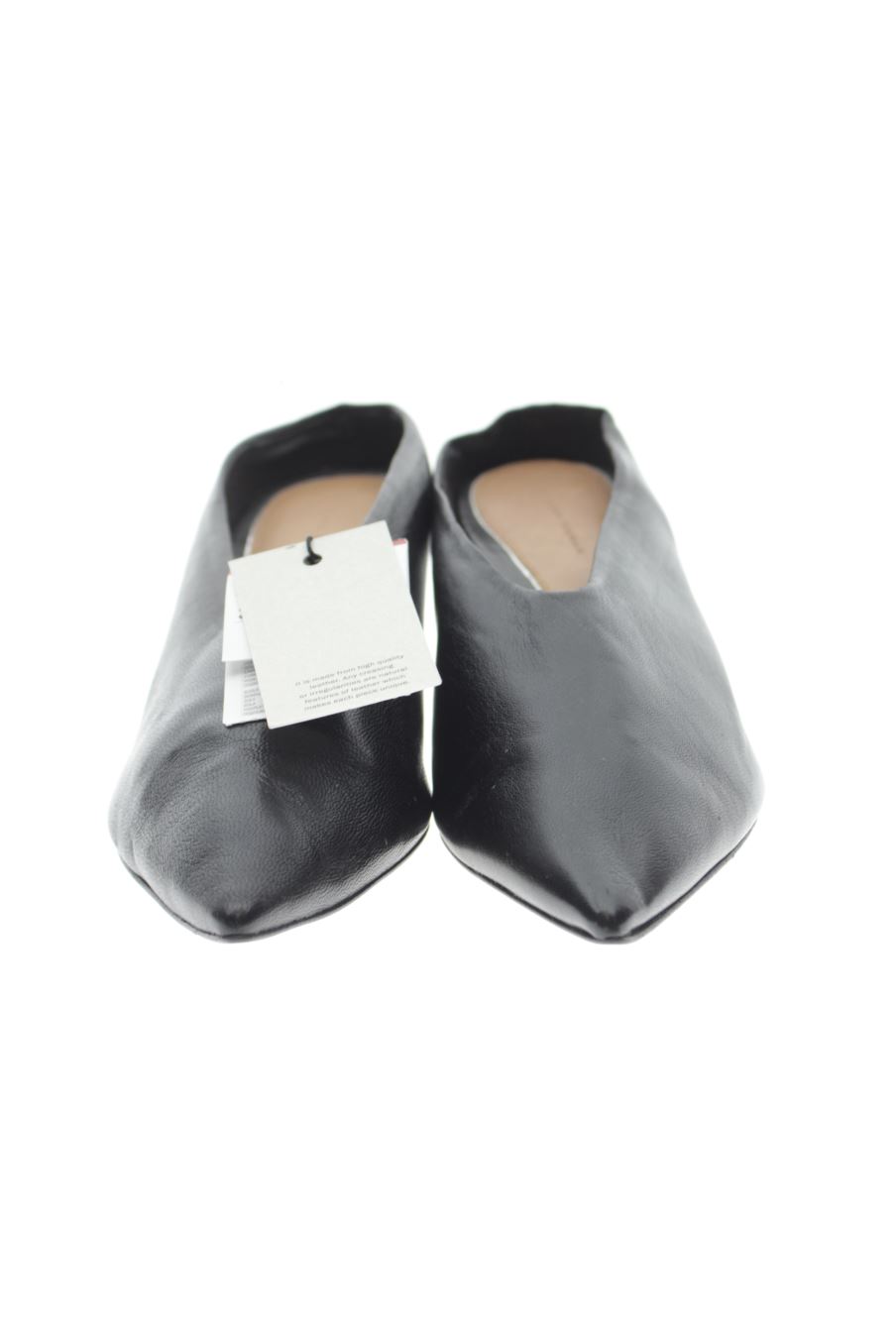 Sandalias tacon de Zara de la talla 38, de color negro de