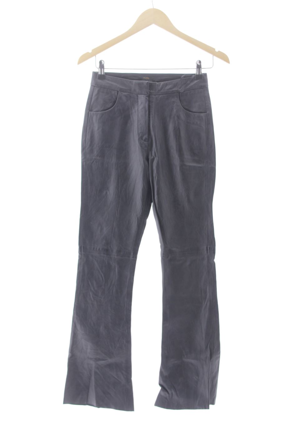 Pantalon Maje de la taille XS, de couleur noir de cuir et daim