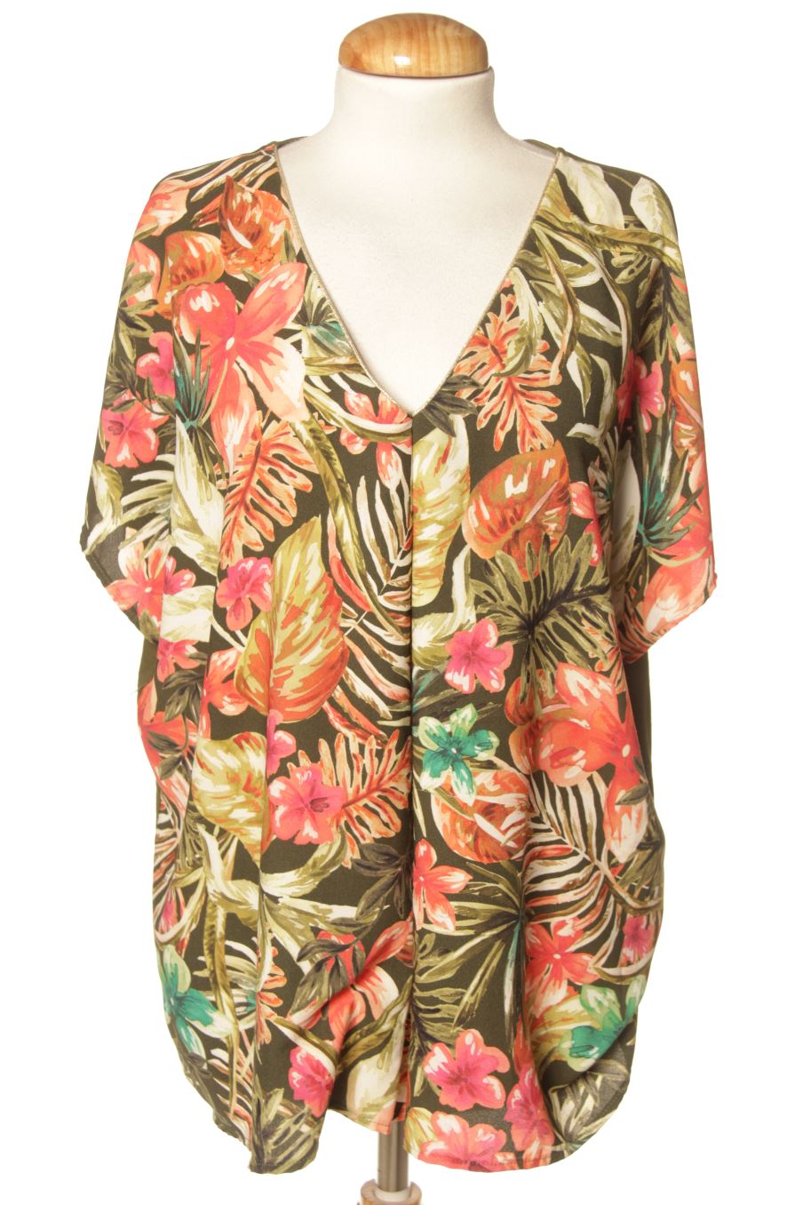 Blouse à manches courtes Punt roma de la taille XL, de couleur fleurs