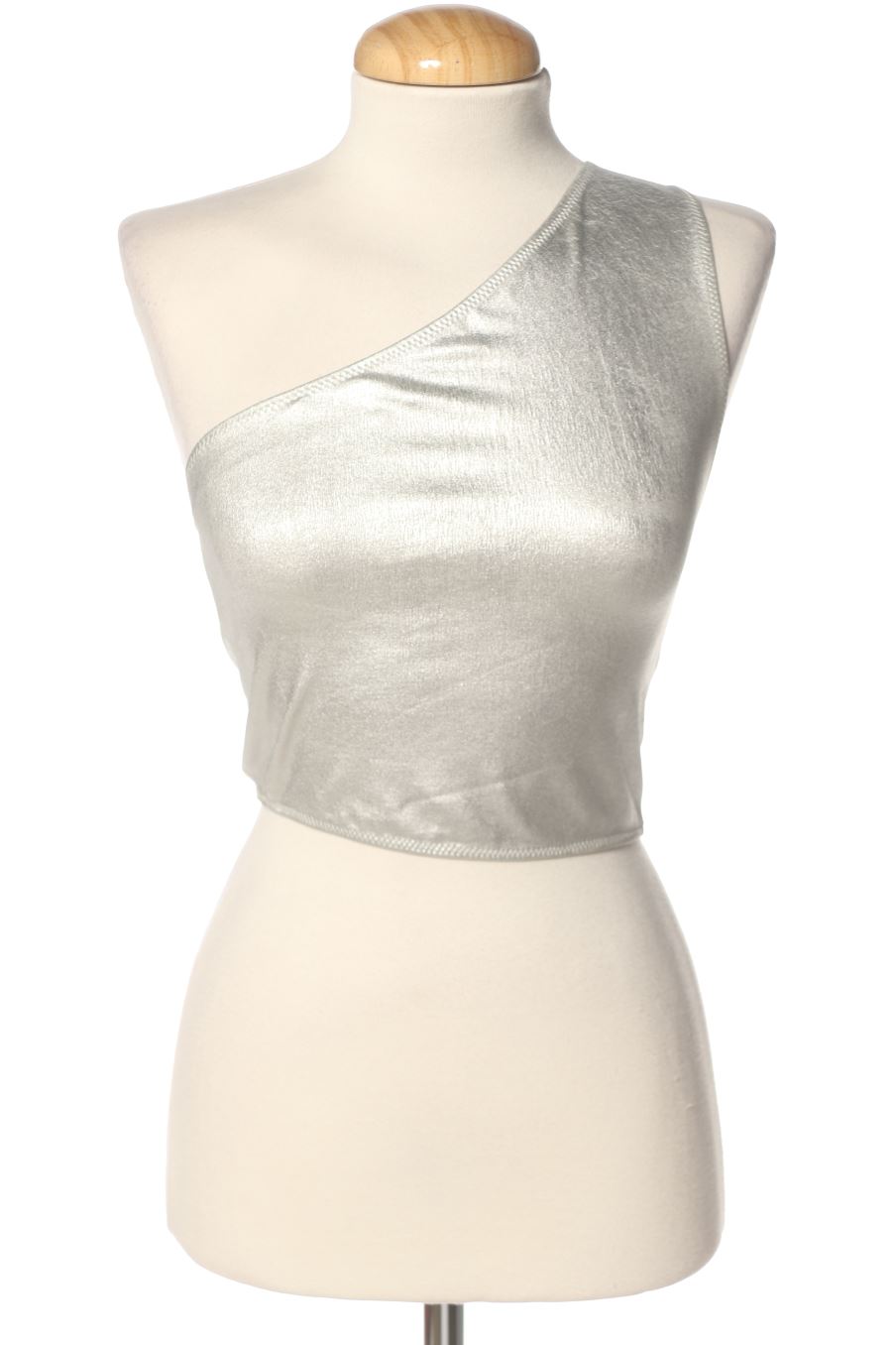 Top de Zara de la talla XS, de color argentato
