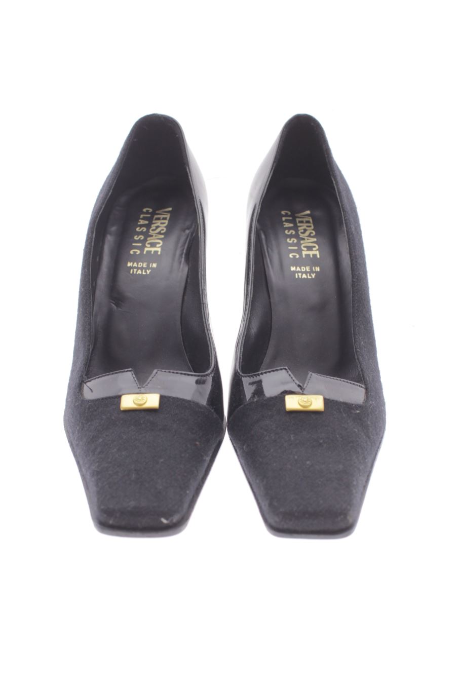 Zapatos de tacon de Versace de la talla 37, de color negro de