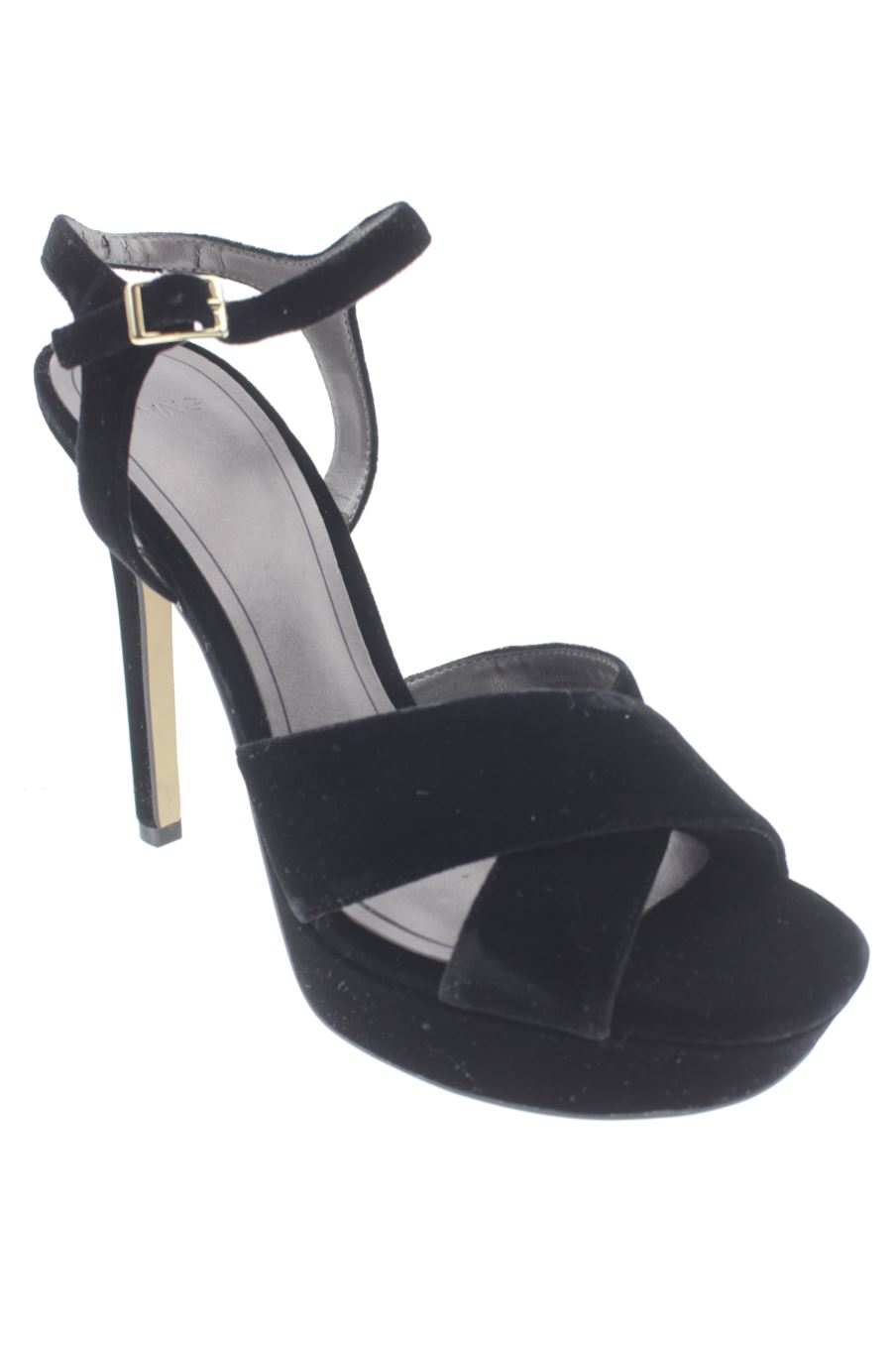Sandalias tacon de Mango de la talla 38, de color negro de