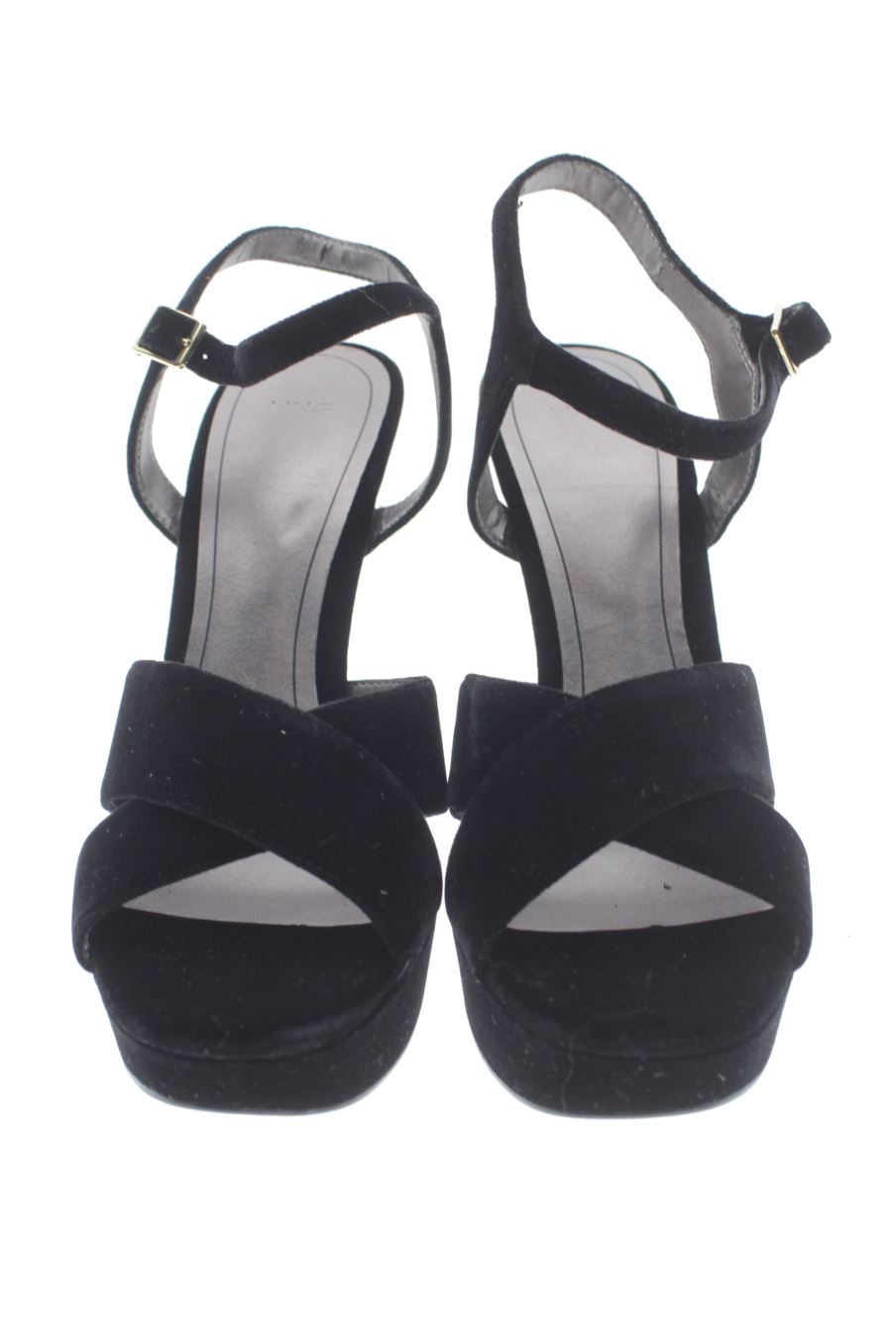 Sandalias tacon de Mango de la talla 38, de color negro de
