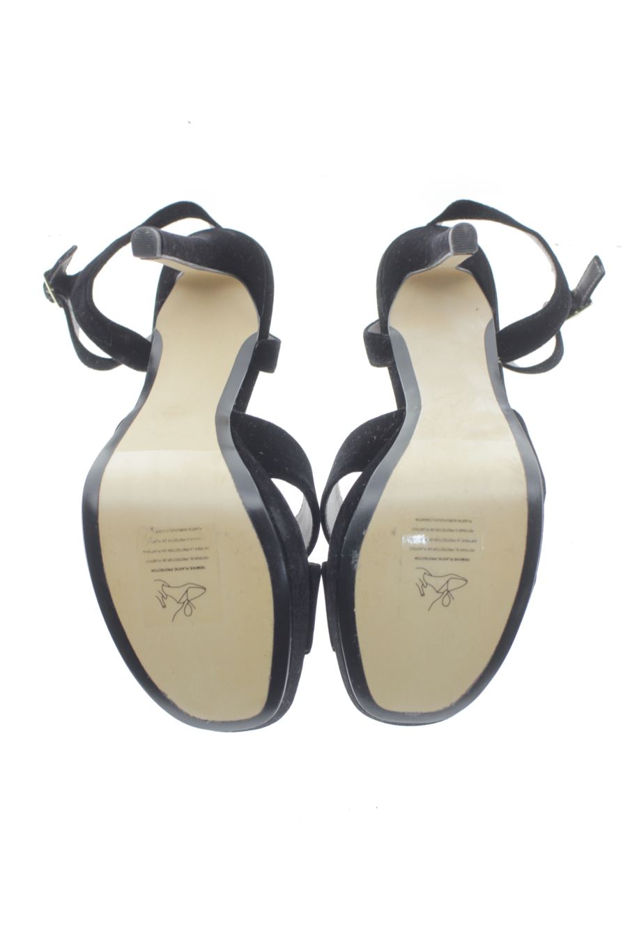 Sandalias tacon de Mango de la talla 38, de color negro de