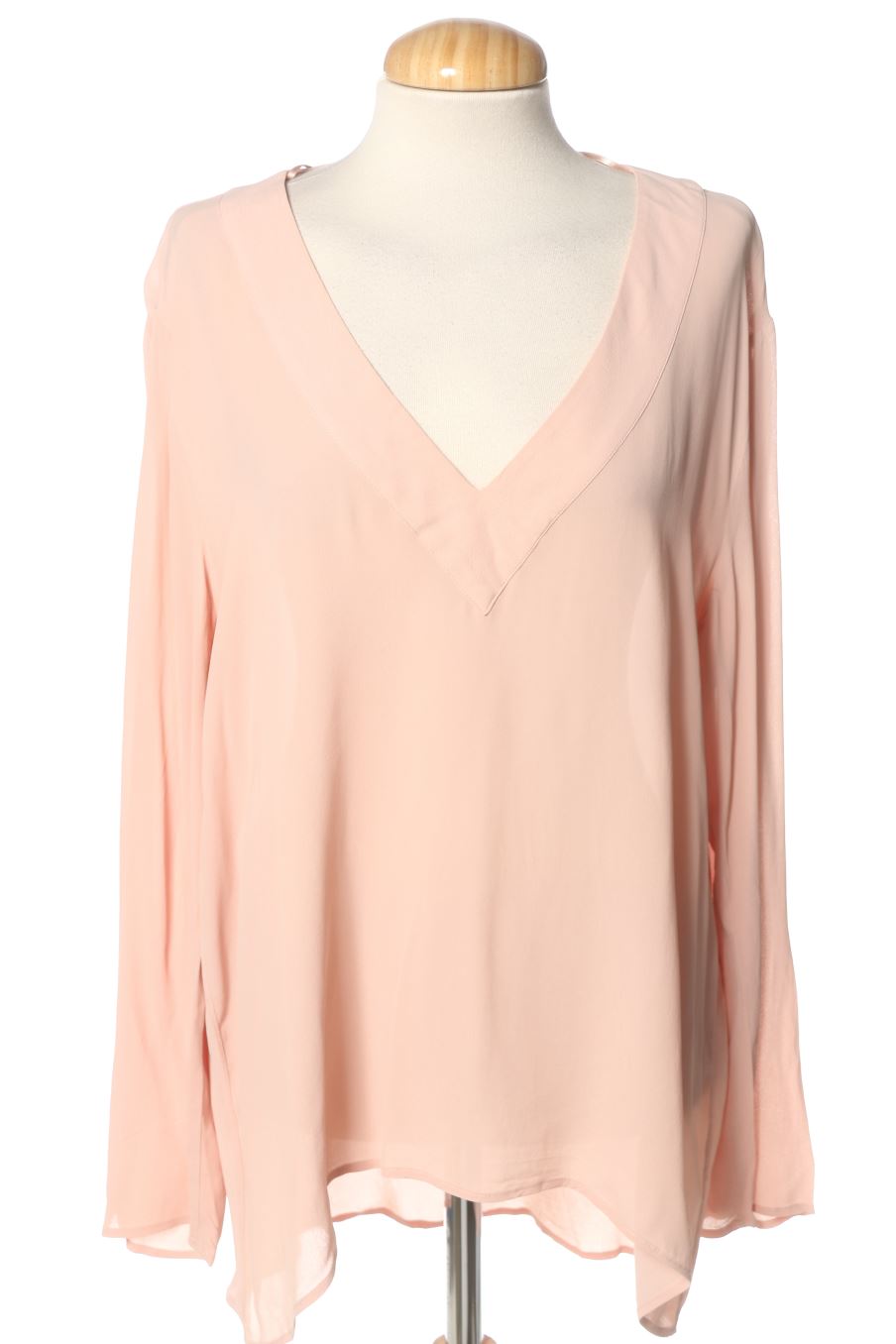 Blusa de manga larga de Zara de la talla XL, de color rosa