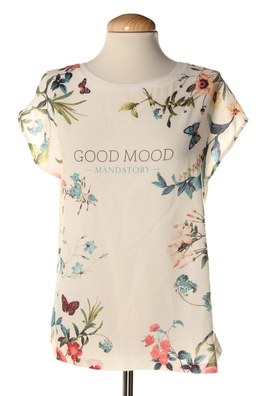 Blusa de manga corta de Springfield de la talla M, de color blanco