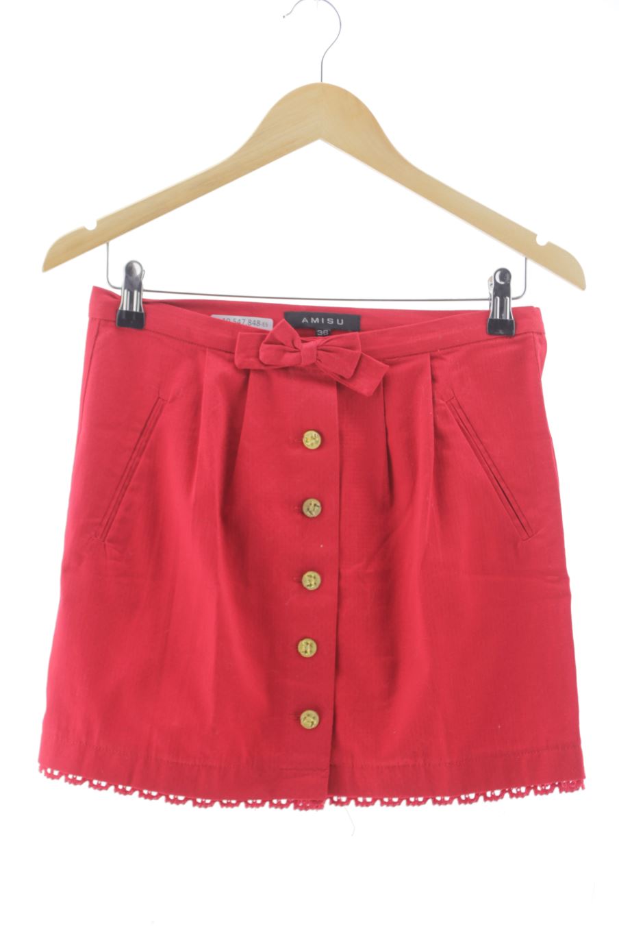 Jupe Amisu de la taille 36, de couleur rouge
