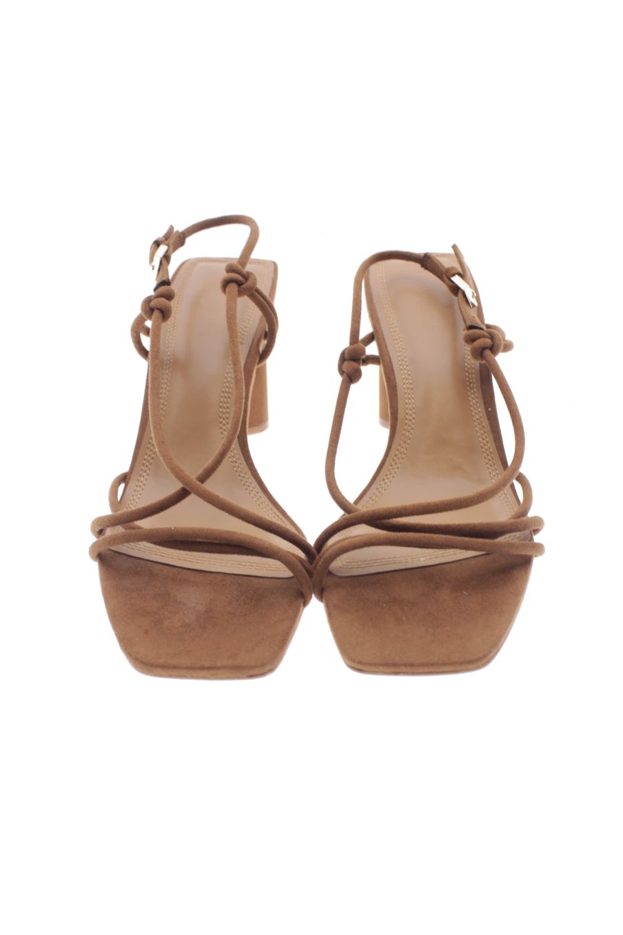 Sandalias tacon de Stradivarius de la talla 39, de color marrón de
