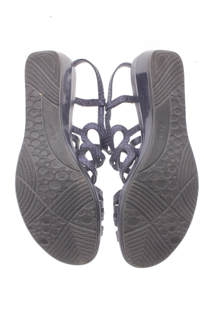 Sandalias planas de 24 HRS de la talla 39, de color azul marino de