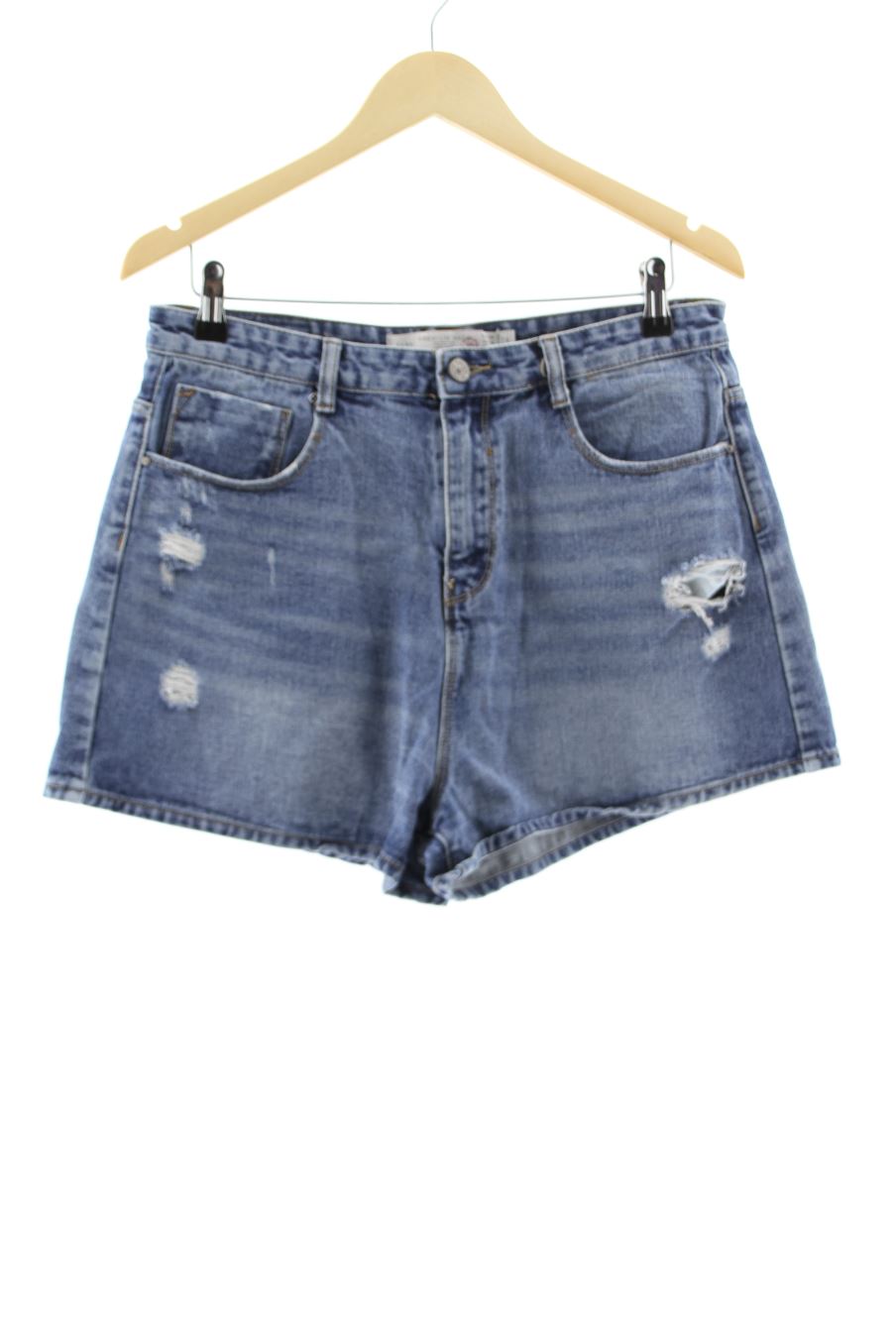 Pantalones cortos de Zara de la talla 42, de color azul de ropa vaquera