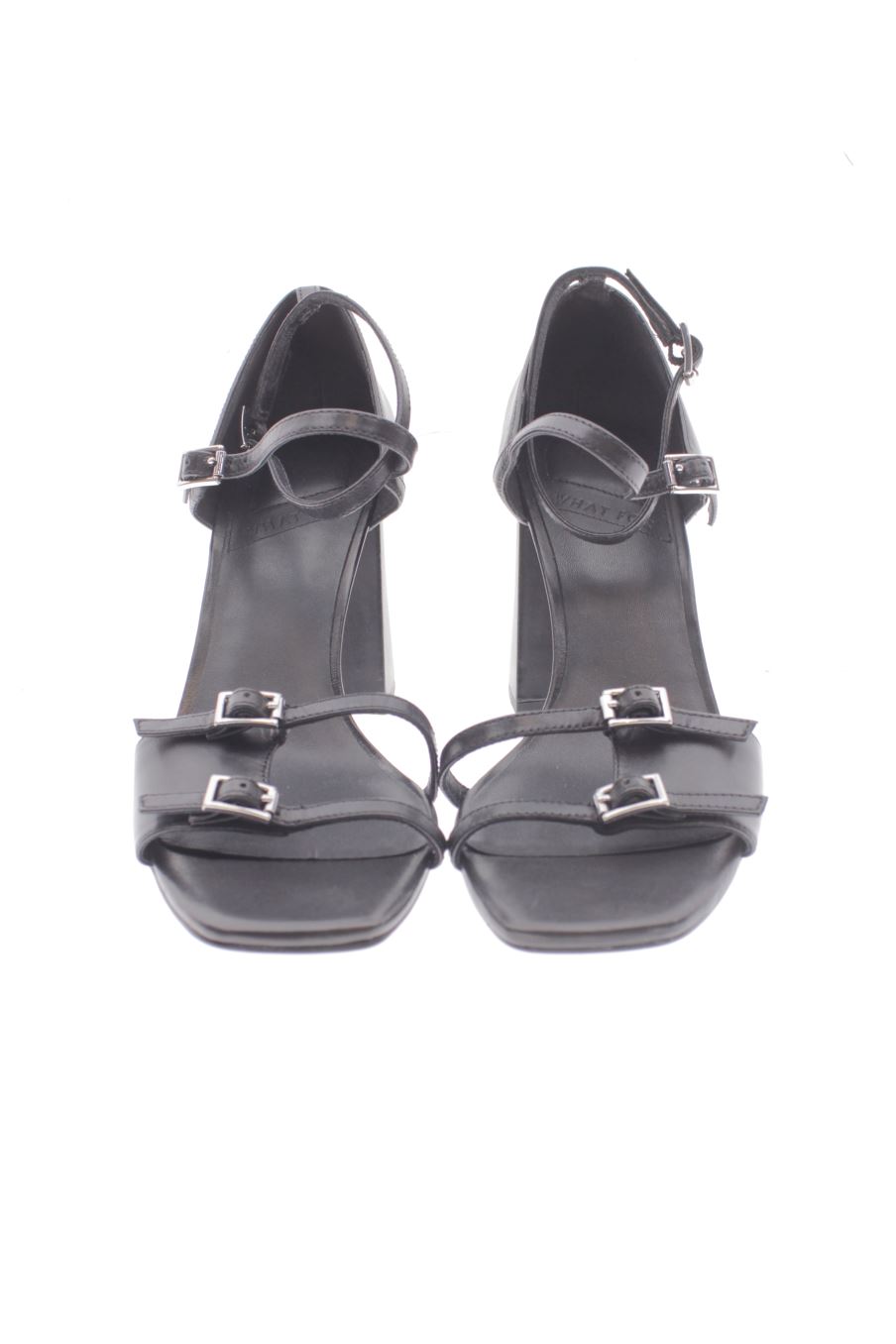 Sandalias tacon de What For de la talla 39, de color negro de