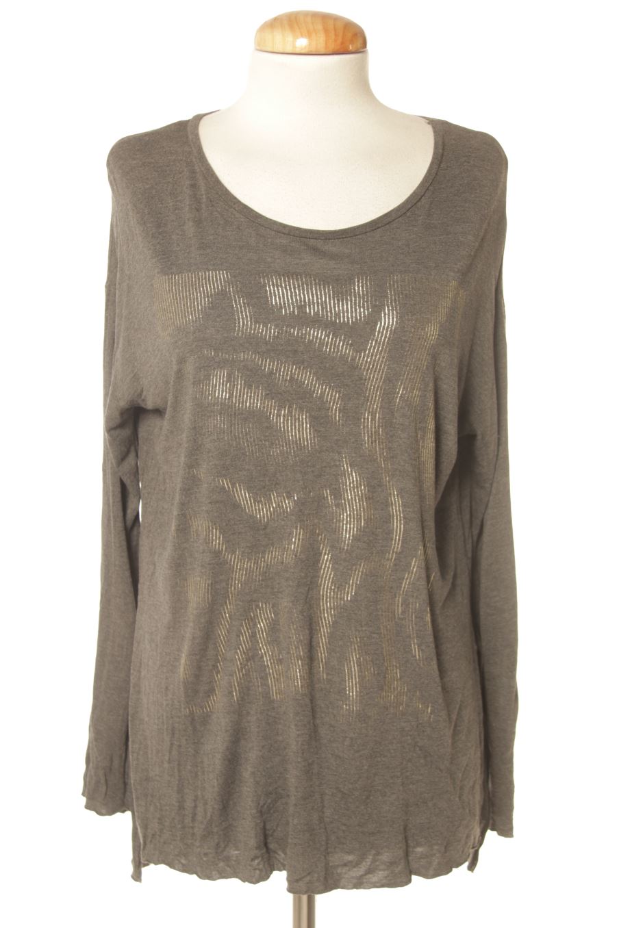 T-shirt à manches longues Zara de la taille M, de couleur gris