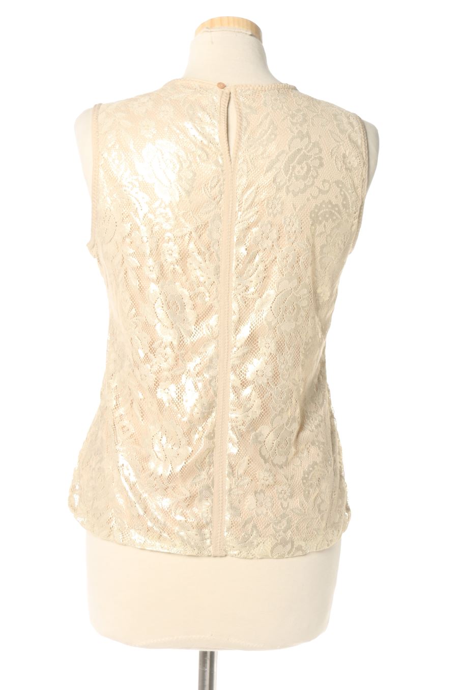 Top de Zara de la talla M, de color dorado