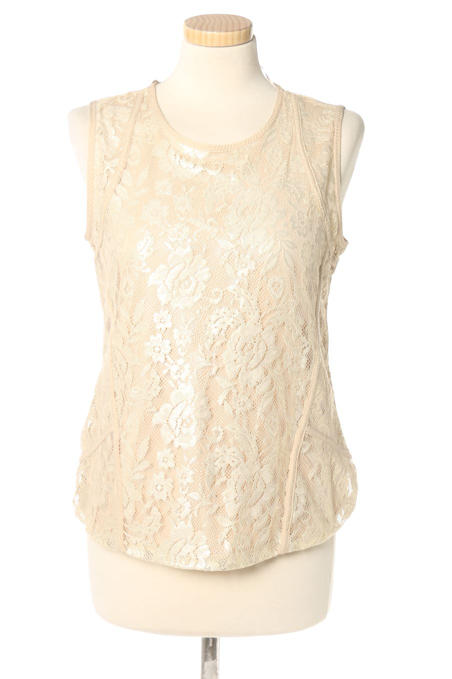 Top de Zara de la talla M, de color dorado
