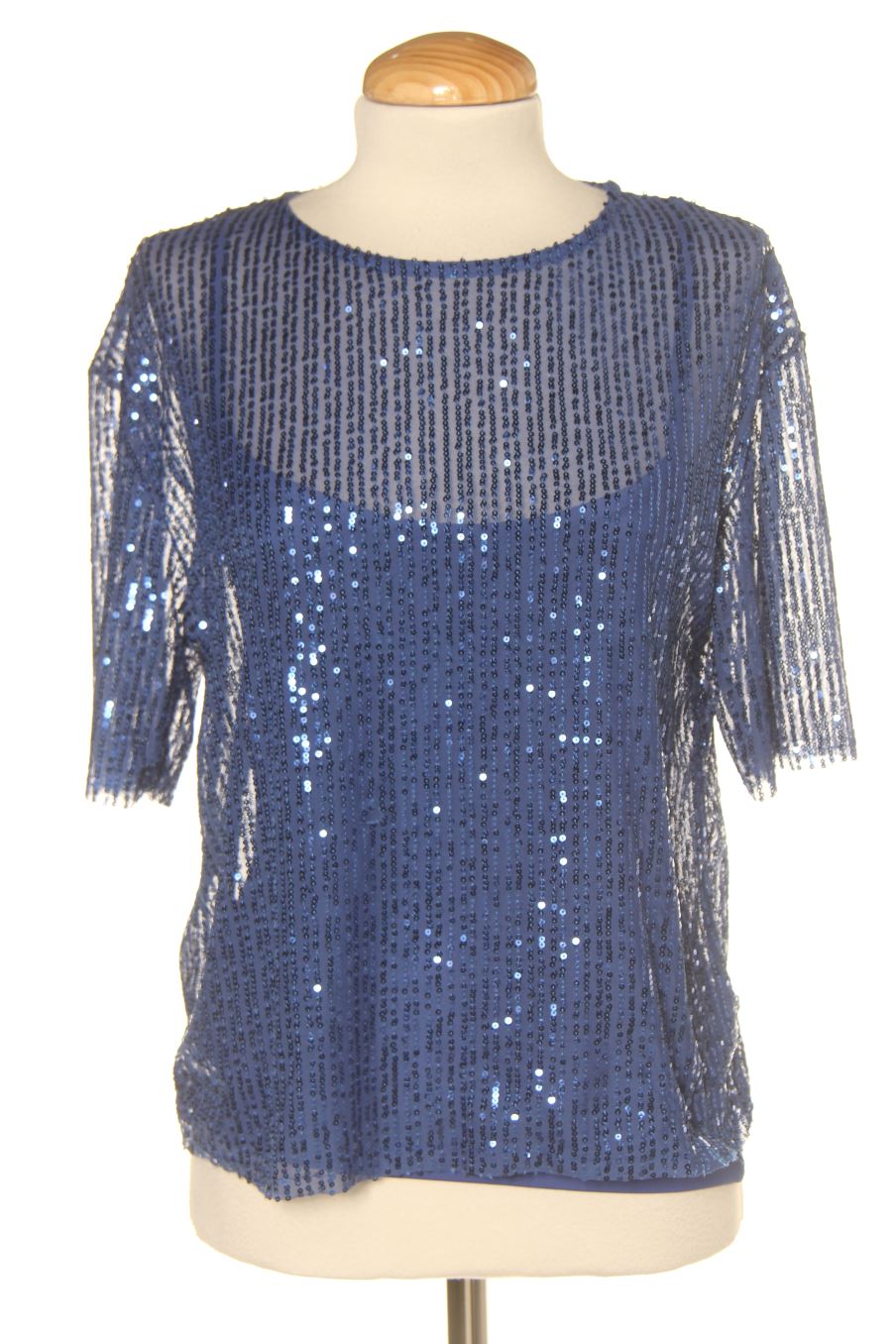Blouse à manches courtes C&A de la taille S, de couleur bleu