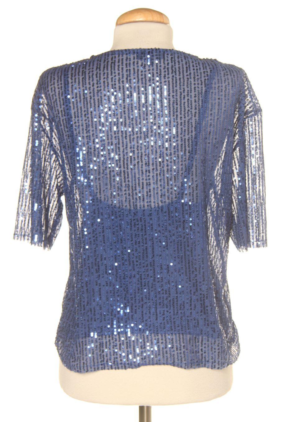 Blouse à manches courtes C&A de la taille S, de couleur bleu