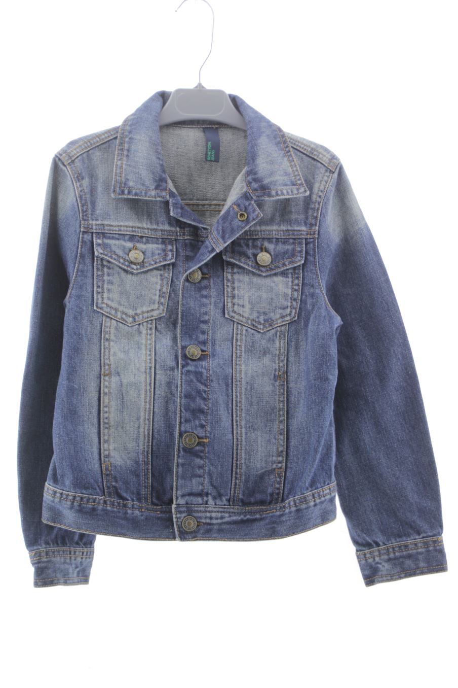 Cazadora de Benetton de la talla 7 años de denim de segunda mano