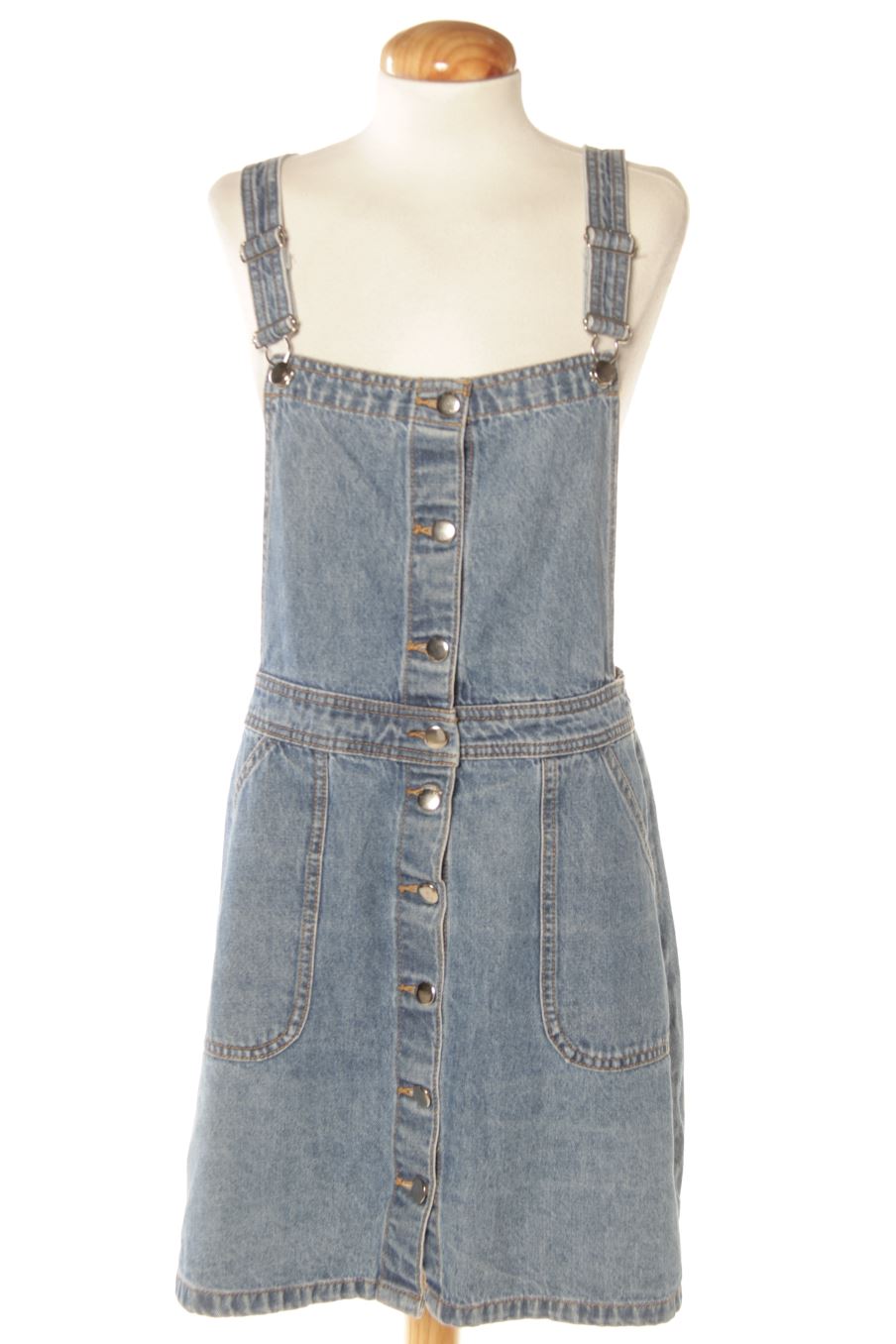 Vestido casual de H&M de la talla L, de color azul de ropa vaquera