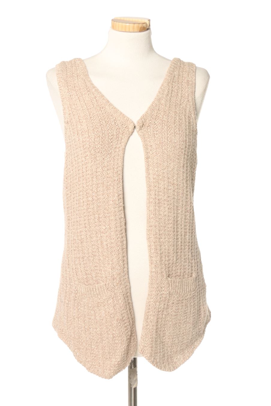 Chaleco de tela de Manoukian de la talla XS, de color marrón