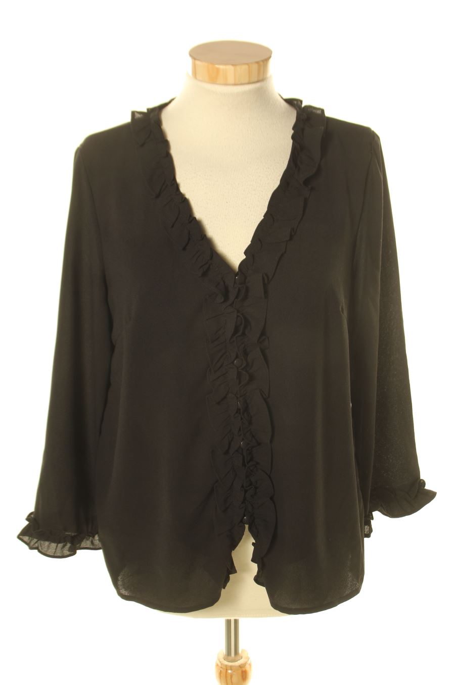 Blouse à manches longues Majolica de la taille M, de couleur noir