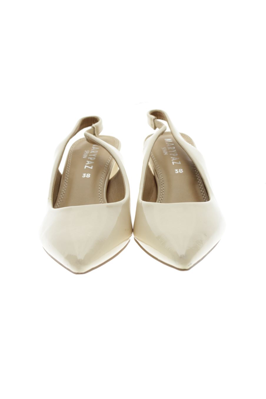Sandalias tacon de Mary Paz de la talla 38, de color beige de