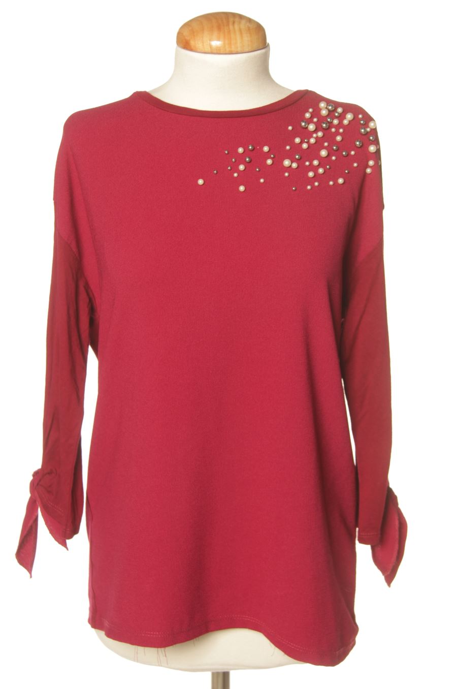 Maglietta a maniche lunghe de Stradivarius de la talla S, de color bordeaux