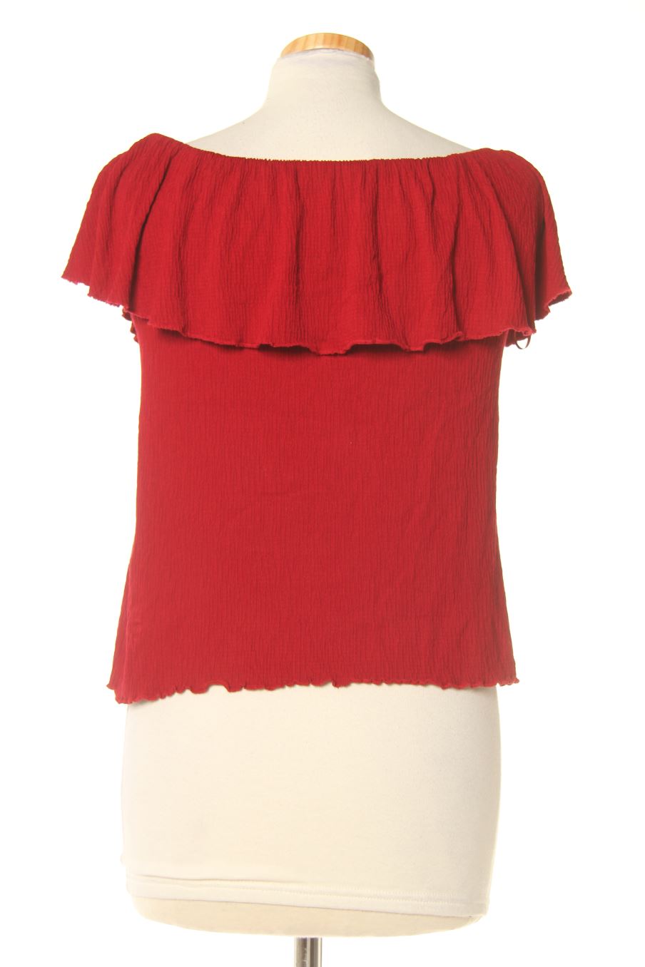 Blouse à manches courtes Pull & Bear de la taille S, de couleur rouge