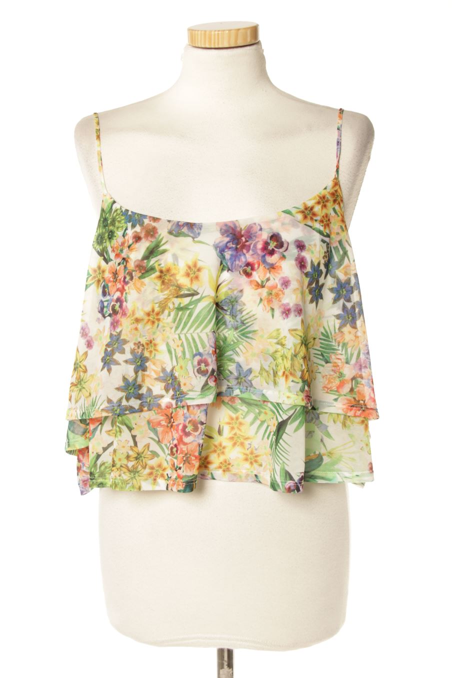 Top de Pull & Bear de la talla XL, de color flores