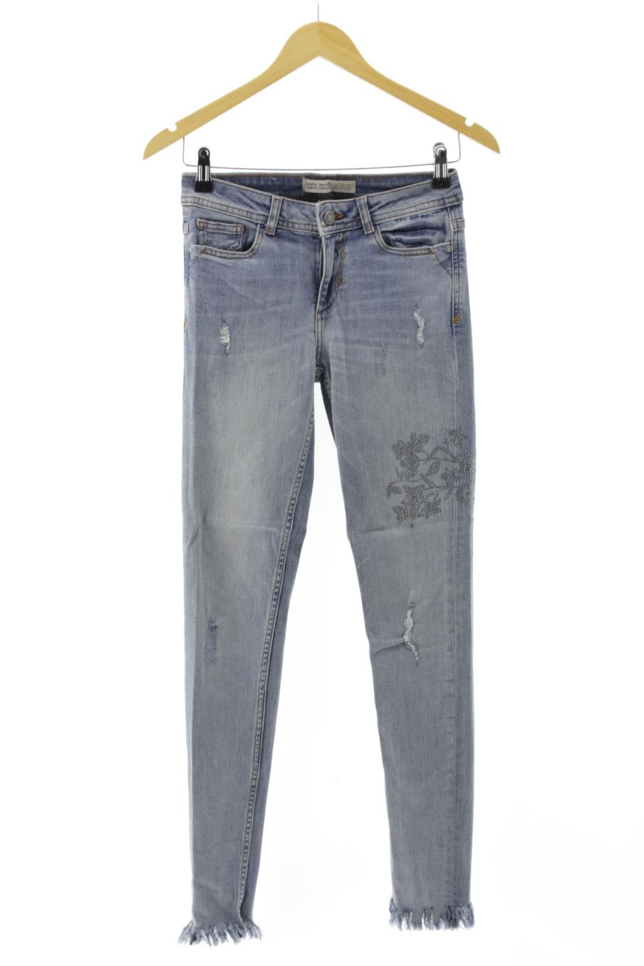 Vaquero de Zara de la talla 34, de color azul de ropa vaquera