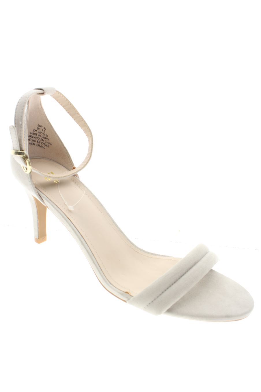 Sandalias tacon de H&M de la talla 41, de color beige de