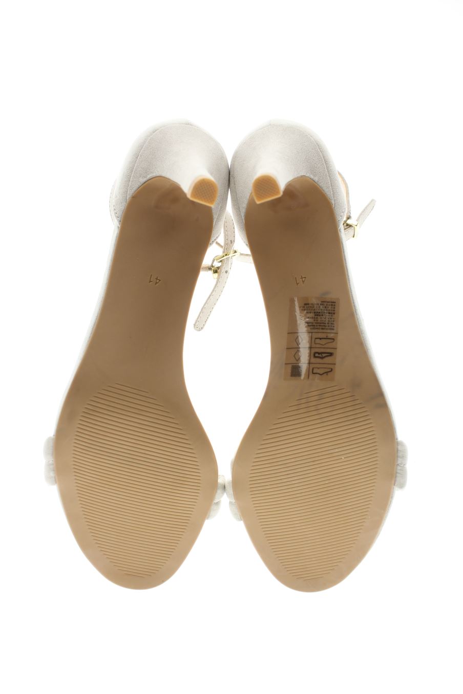 Sandalias tacon de H&M de la talla 41, de color beige de