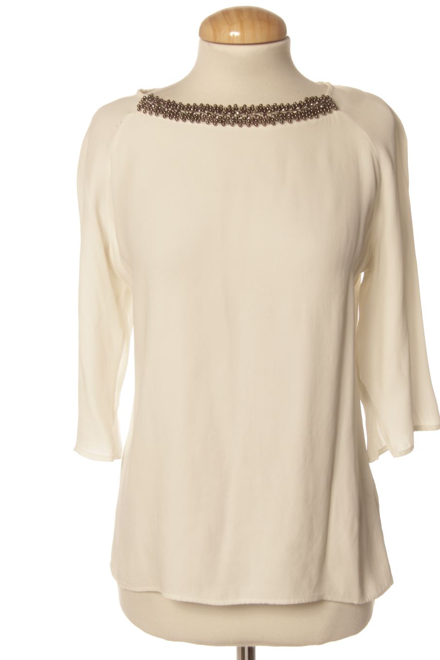Blouse à manches longues Massimo Dutti de la taille L, de couleur blanc