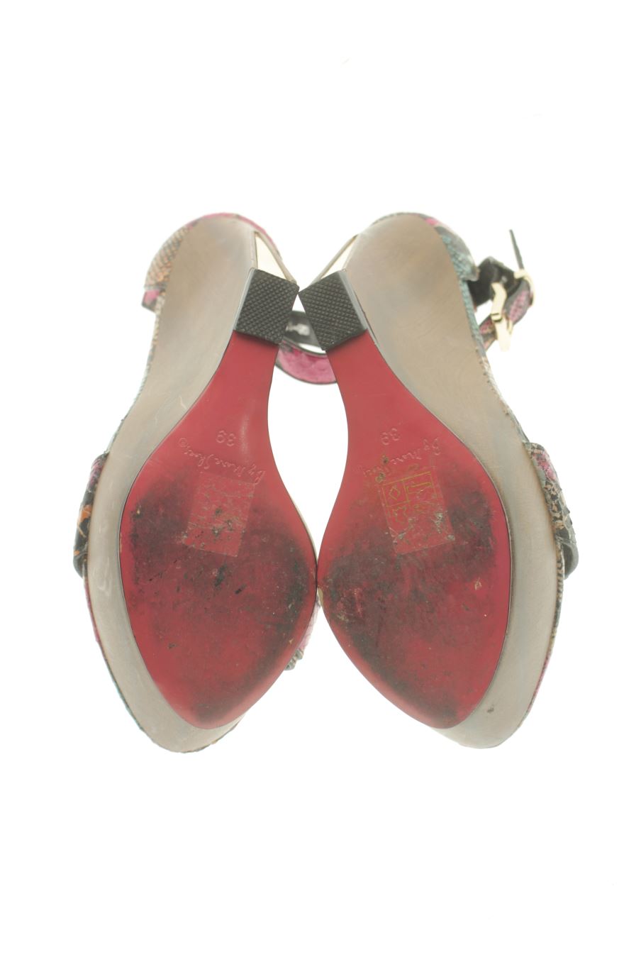 Sandalias tacon de BY MARE SHOES de la talla 39, de color estampado de
