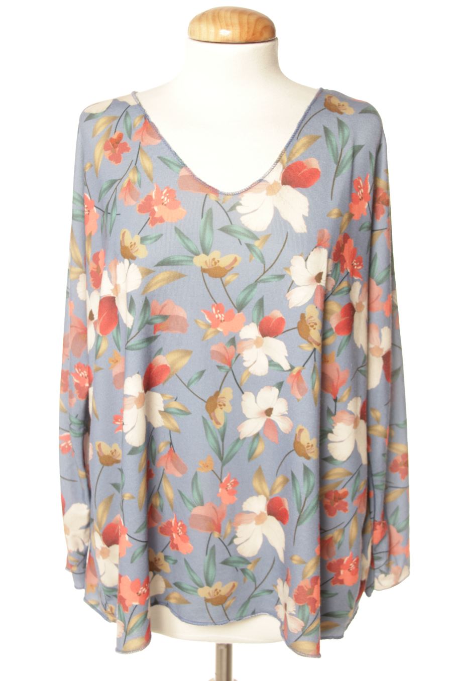 T-shirt à manches longues Made in italy de la taille L, de couleur fleurs