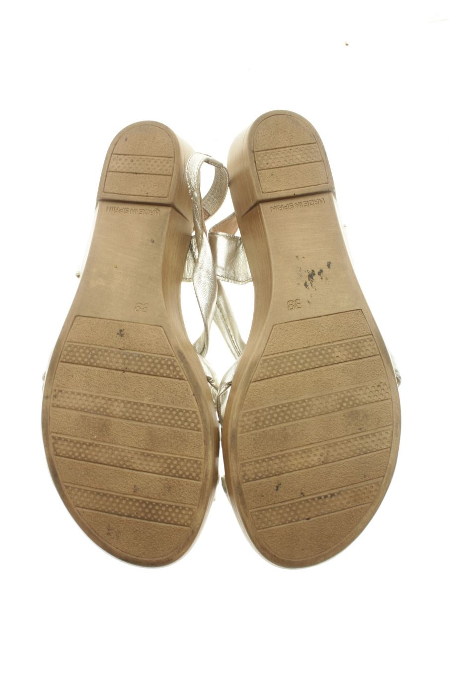 Sandalias planas de Botticelli de la talla 38, de color dorado de