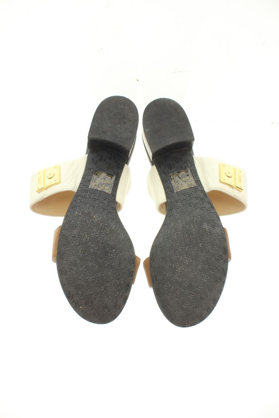 Sandalias tacon de Ralph Lauren de la talla 40, de color blanco de