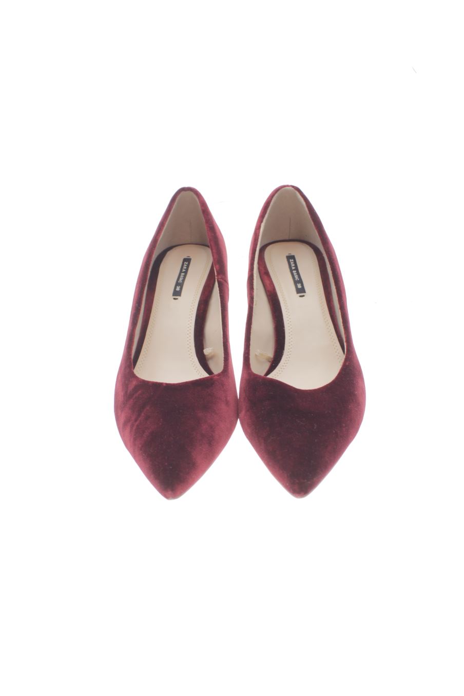Zapatos de tacon de Zara de la talla 38, de color burdeos de