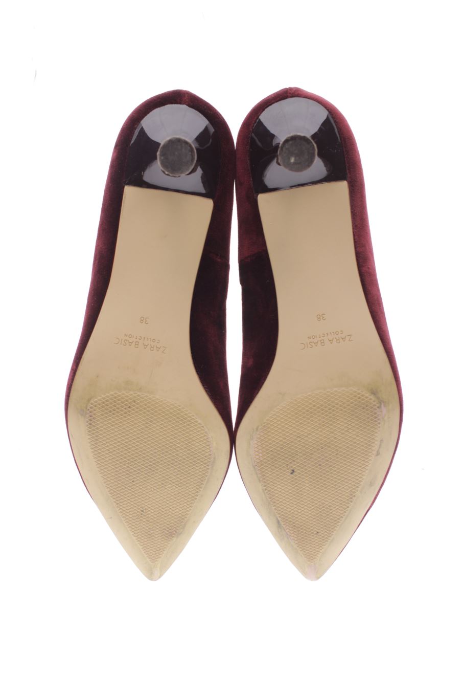 Zapatos de tacon de Zara de la talla 38, de color burdeos de