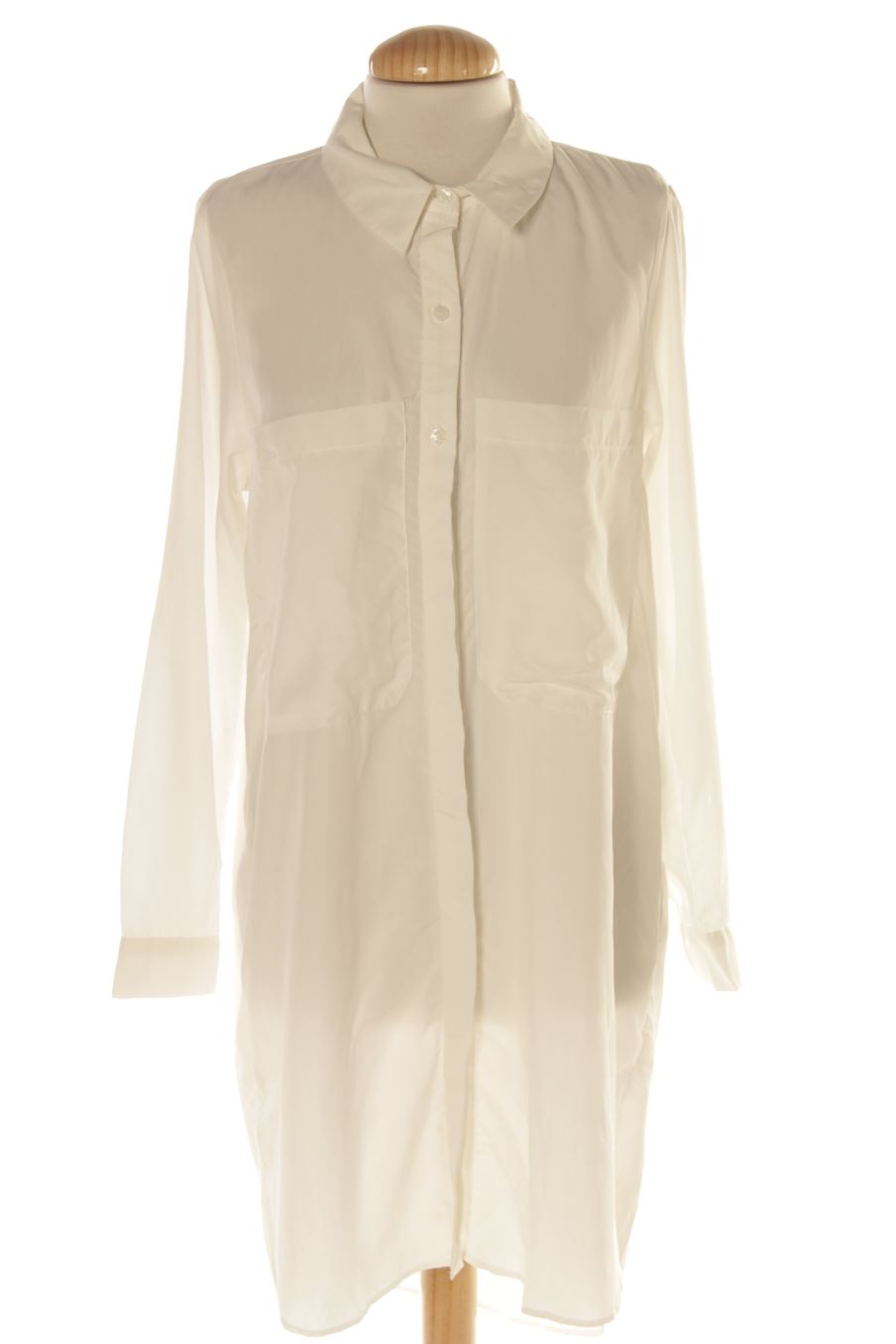 Robe casual Zara de la taille S, de couleur blanc