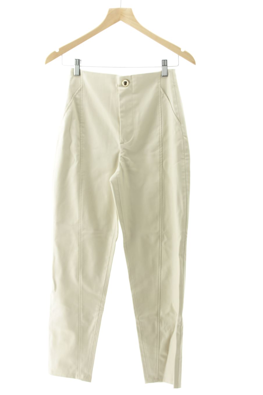 Pantalon Zara de la taille XS, de couleur beige de synthétique