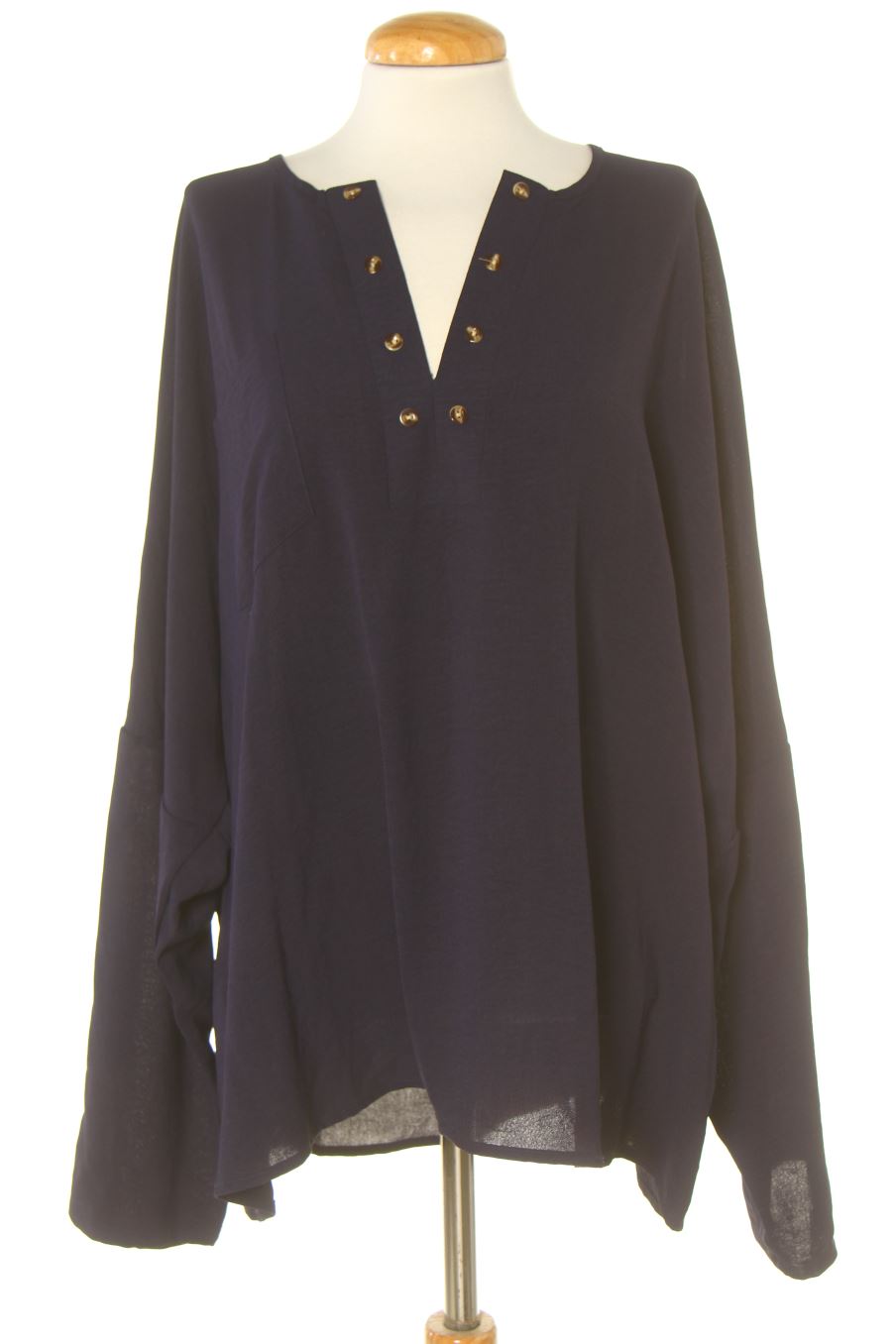 Blusa de manga larga de PERCENTIL de la talla SUPER XXL, de color azul marino
