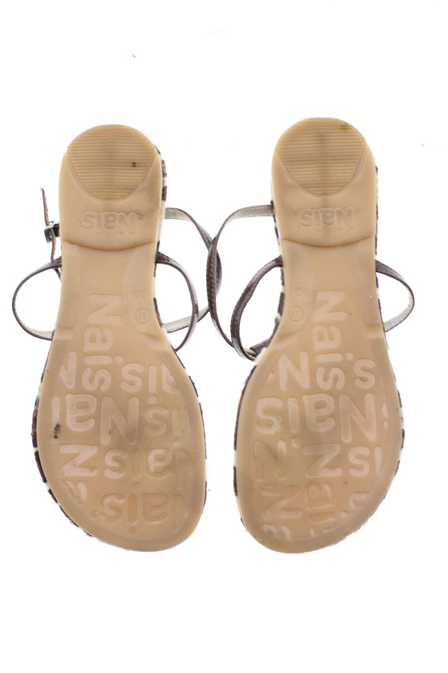 Sandalias planas de naïs de la talla 37, de color marrón de