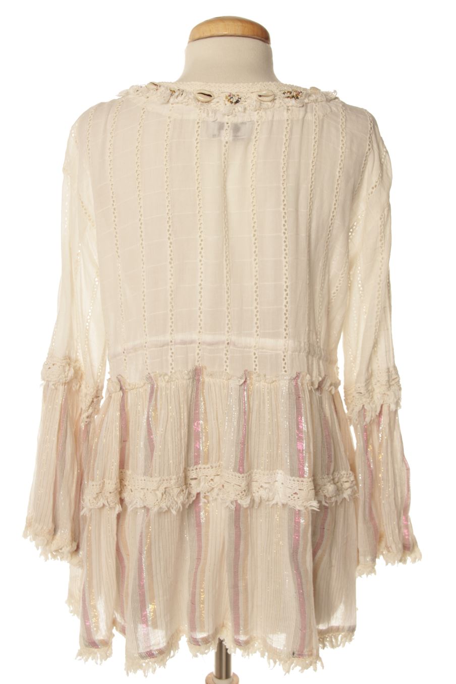 Blouse à manches longues Nj Couture de la taille M, de couleur beige