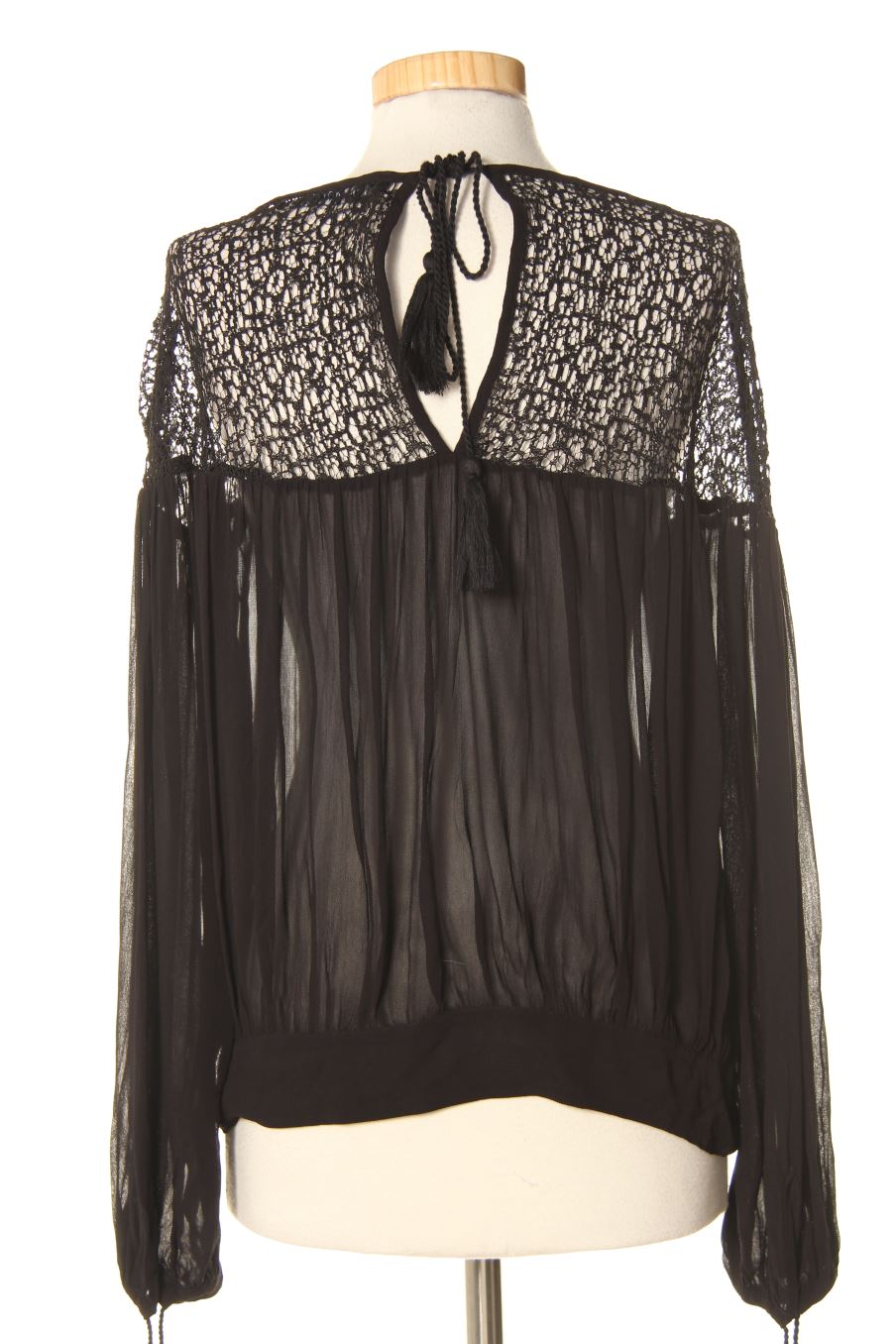 Blouse à manches longues Zara de la taille XS, de couleur noir