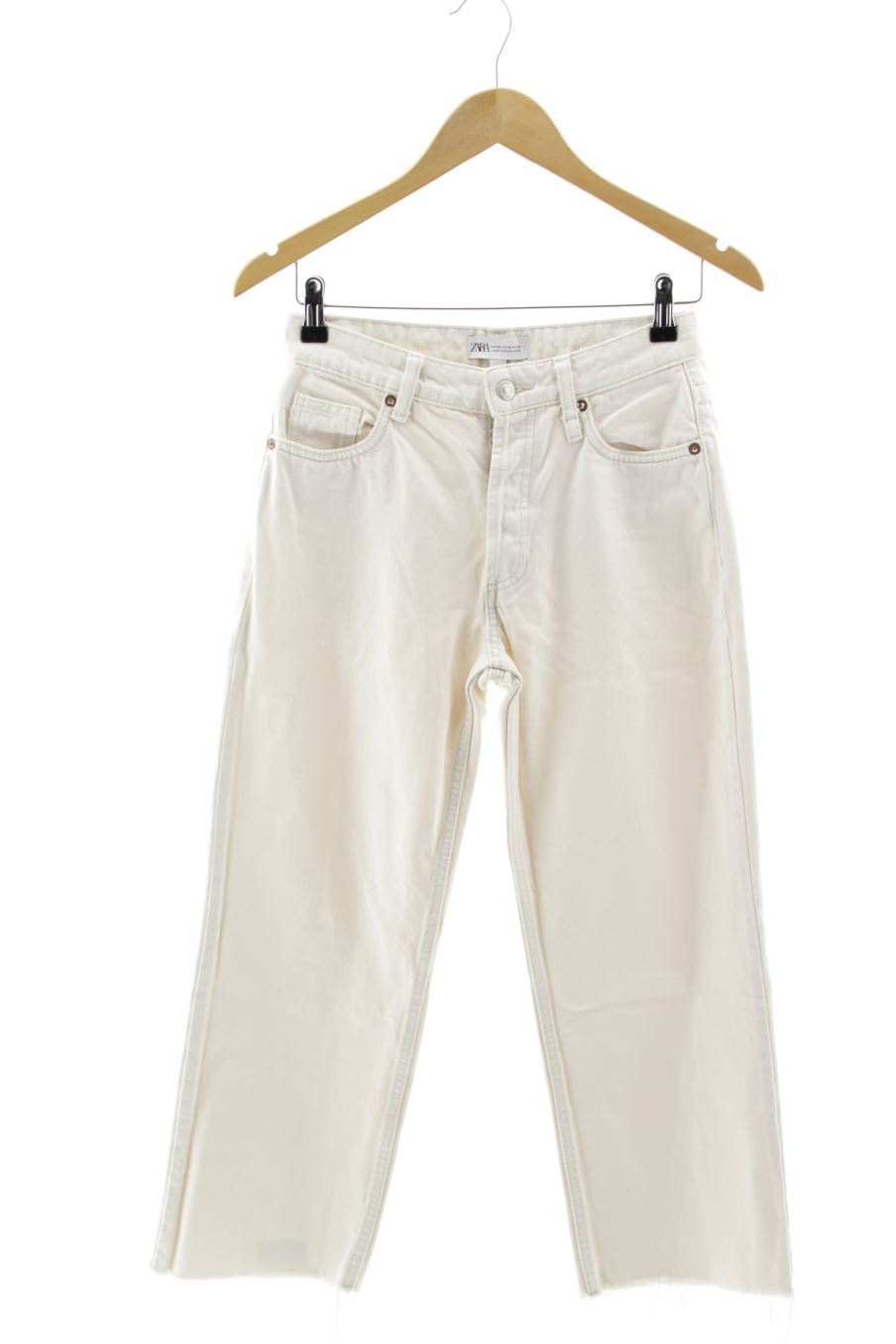 Vaquero de Zara de la talla 32, de color blanco de ropa vaquera