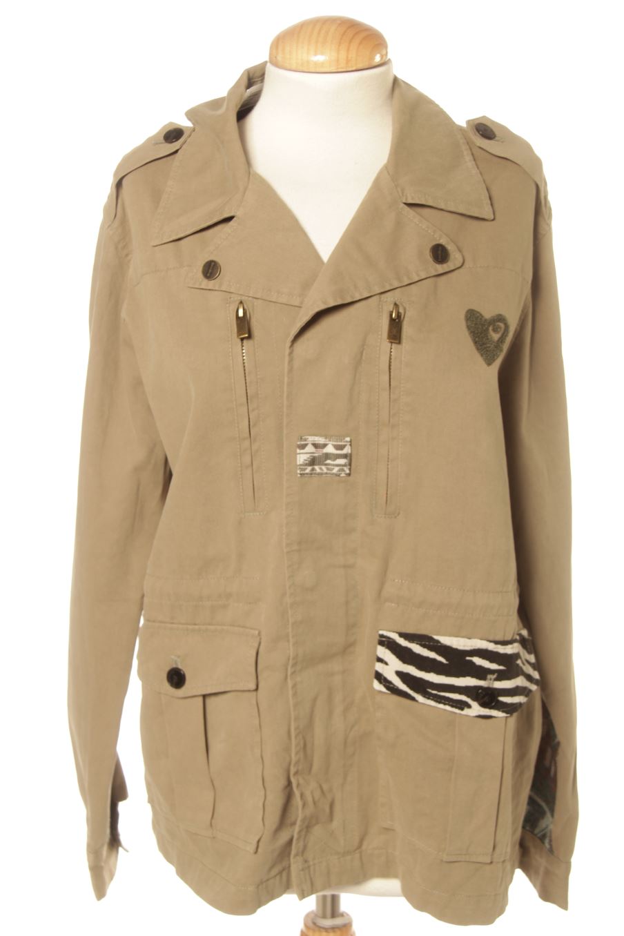 Jacke von Desigual Größe S, Farbe Grün, aus Jeanskleidung für