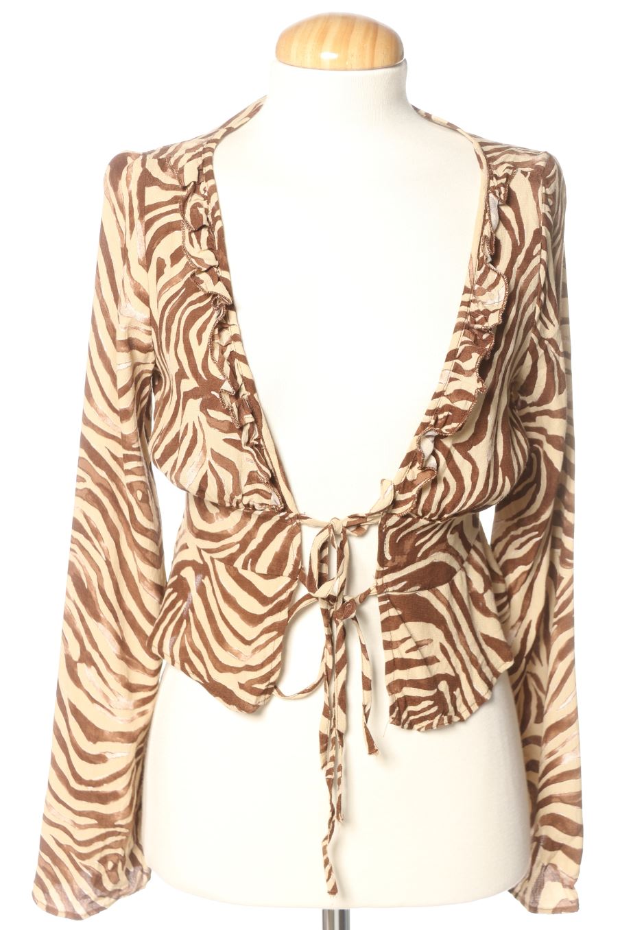 Blusa de manga larga de Pull & Bear de la talla S, de color animal print