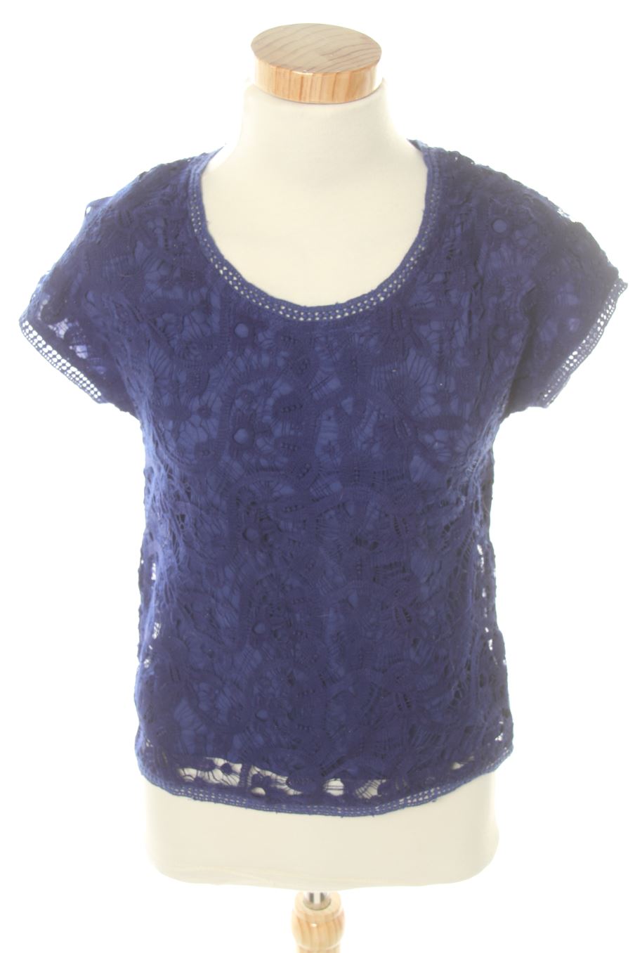 Blusa de manga corta de Mango de la talla XS, de color azul