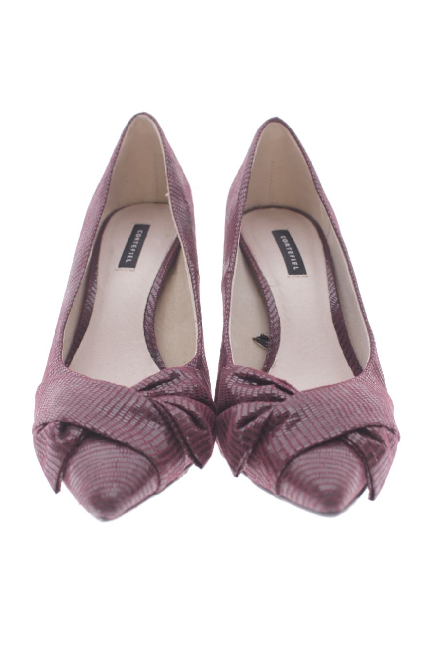 Zapatos de tacon de Cortefiel de la talla 37, de color morado de