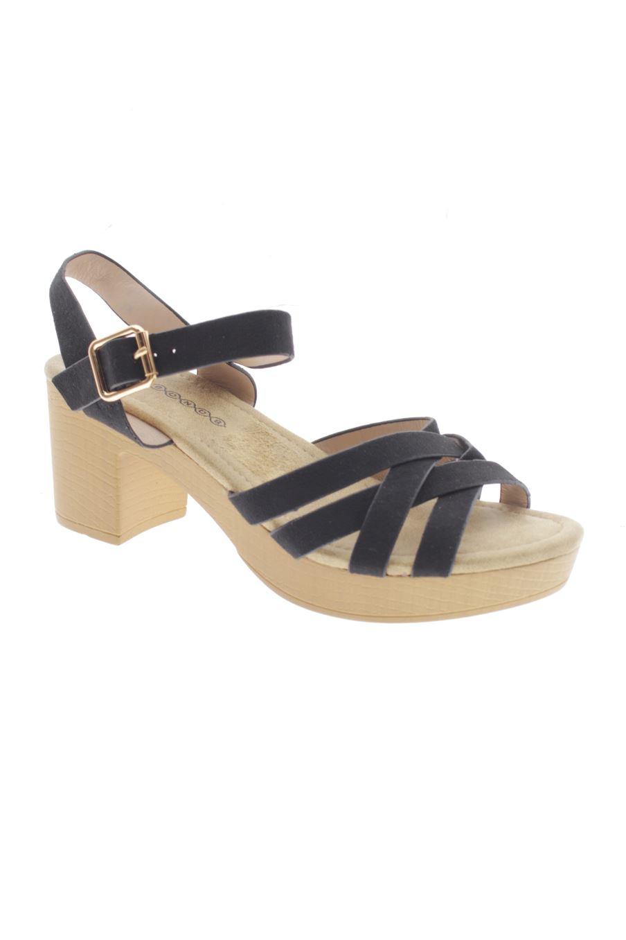 Sandalias tacon de BONOBO de la talla 38, de color negro de